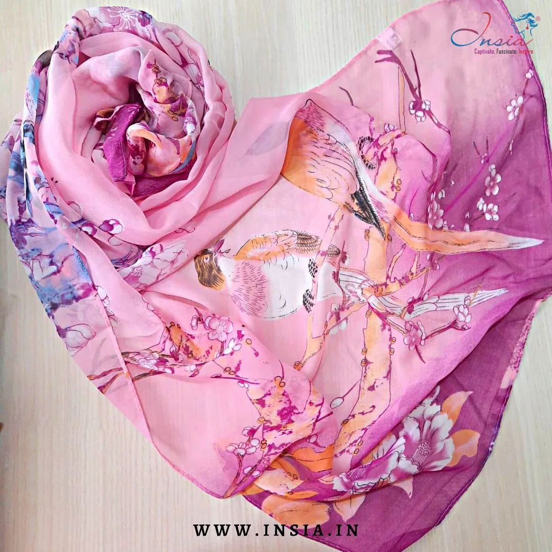 printed georgette scarf for woman