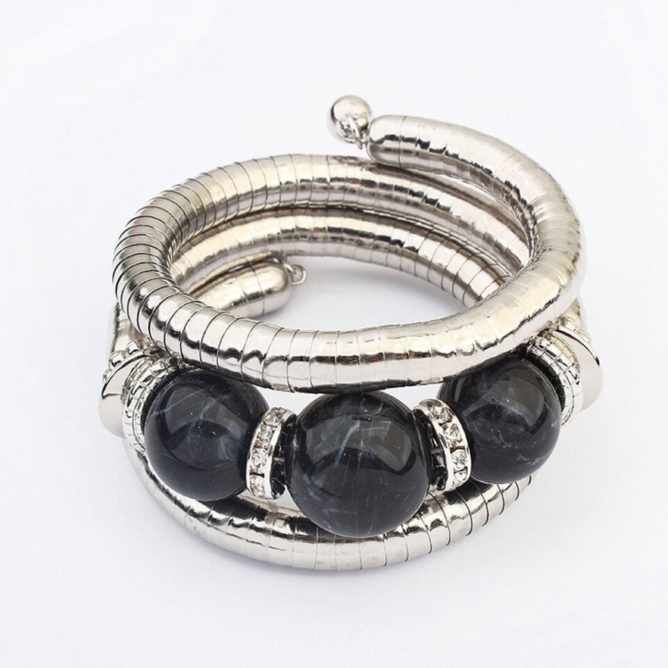 artificial multi-layer silver bracelet