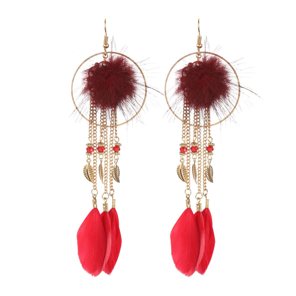 drop tassel with father earrings
