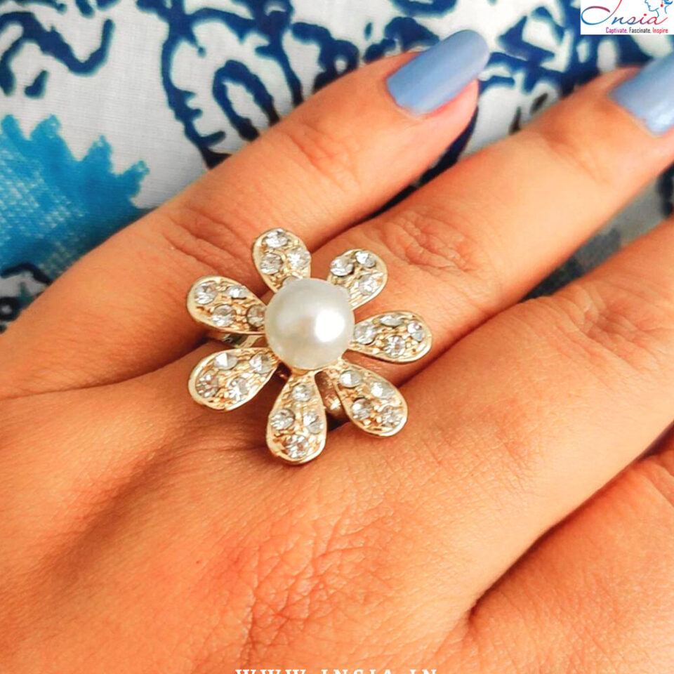 crystal pearl ring
