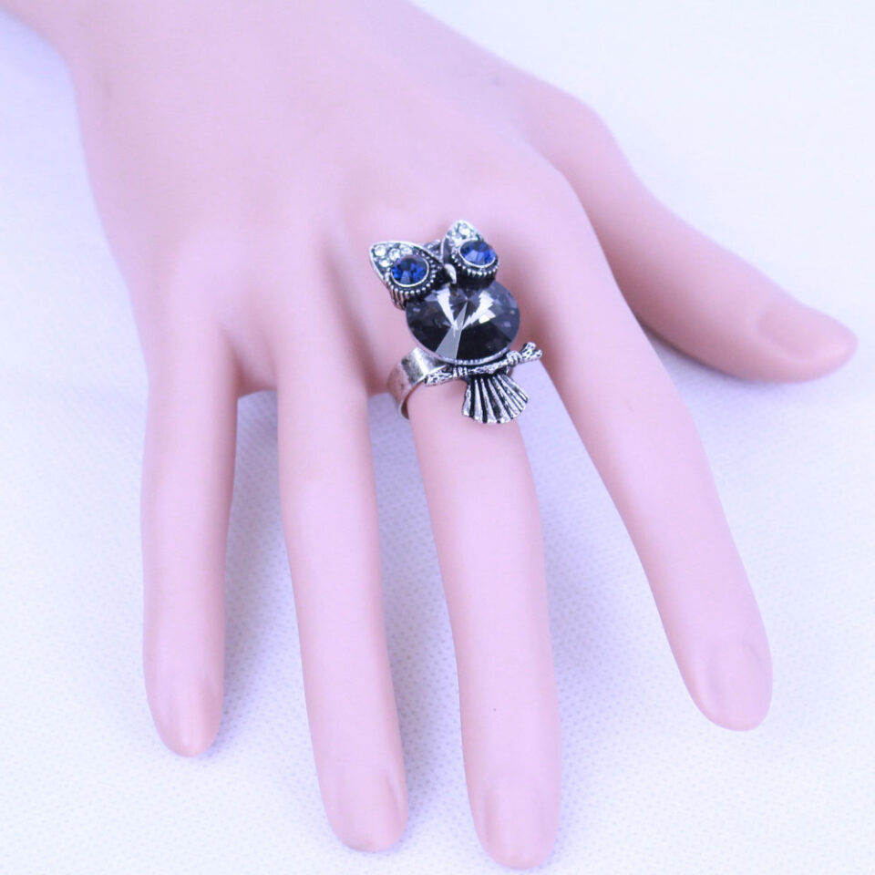 owl crystal ring