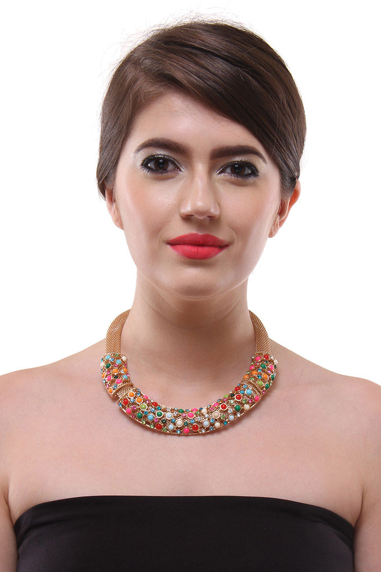 multi-color choker necklace