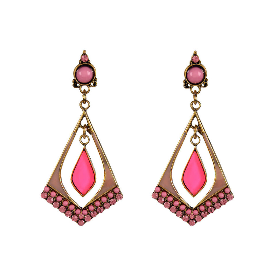 beauty pink drop earrings for woman