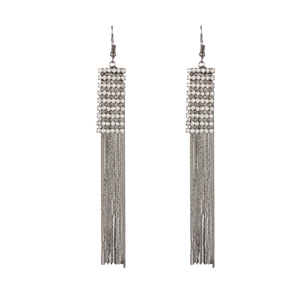 blingy sterling silver drop metallic earrings for woman