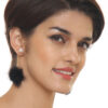 Pom-pom Fur Black Exclusive Earrings
