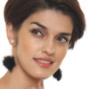 Pom-pom Fur Black Exclusive Earrings