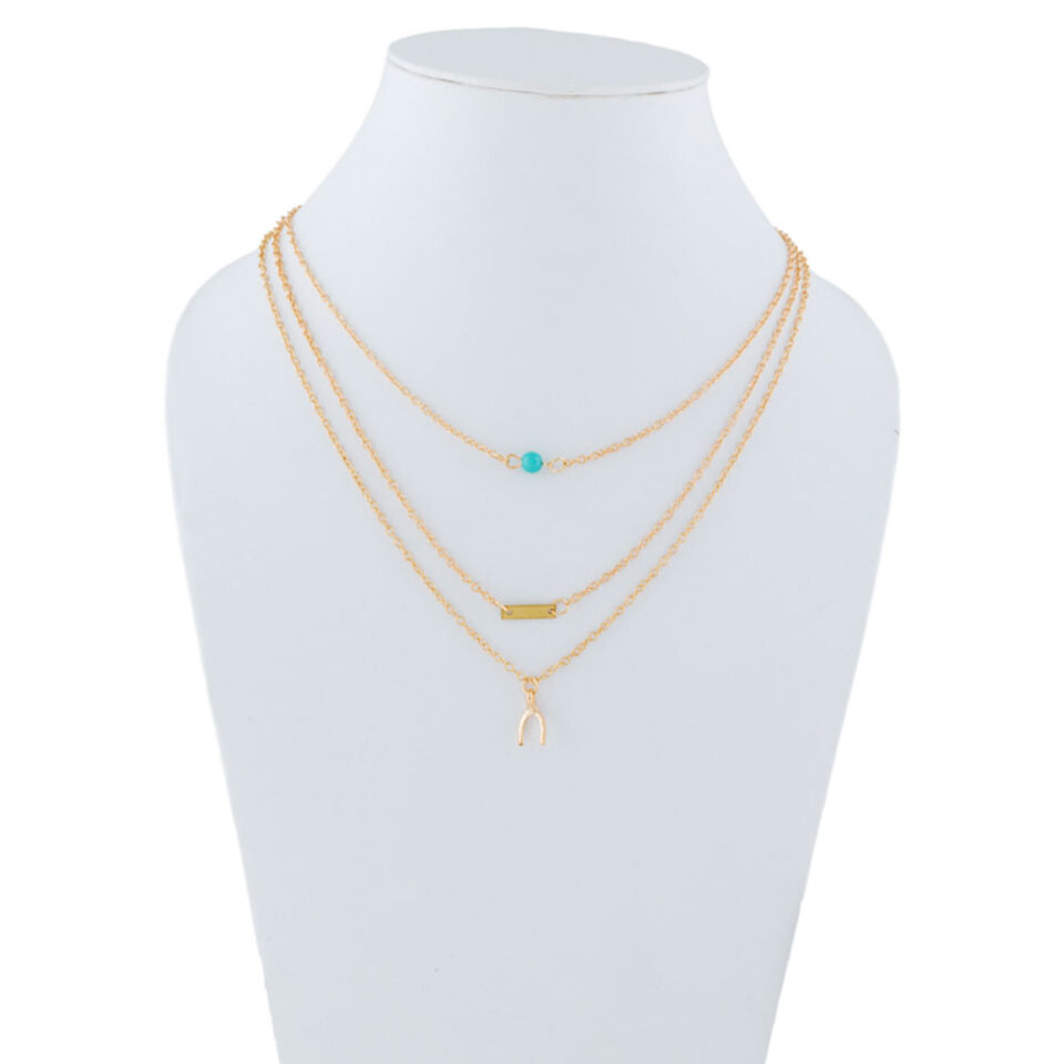 layered office wear necklace