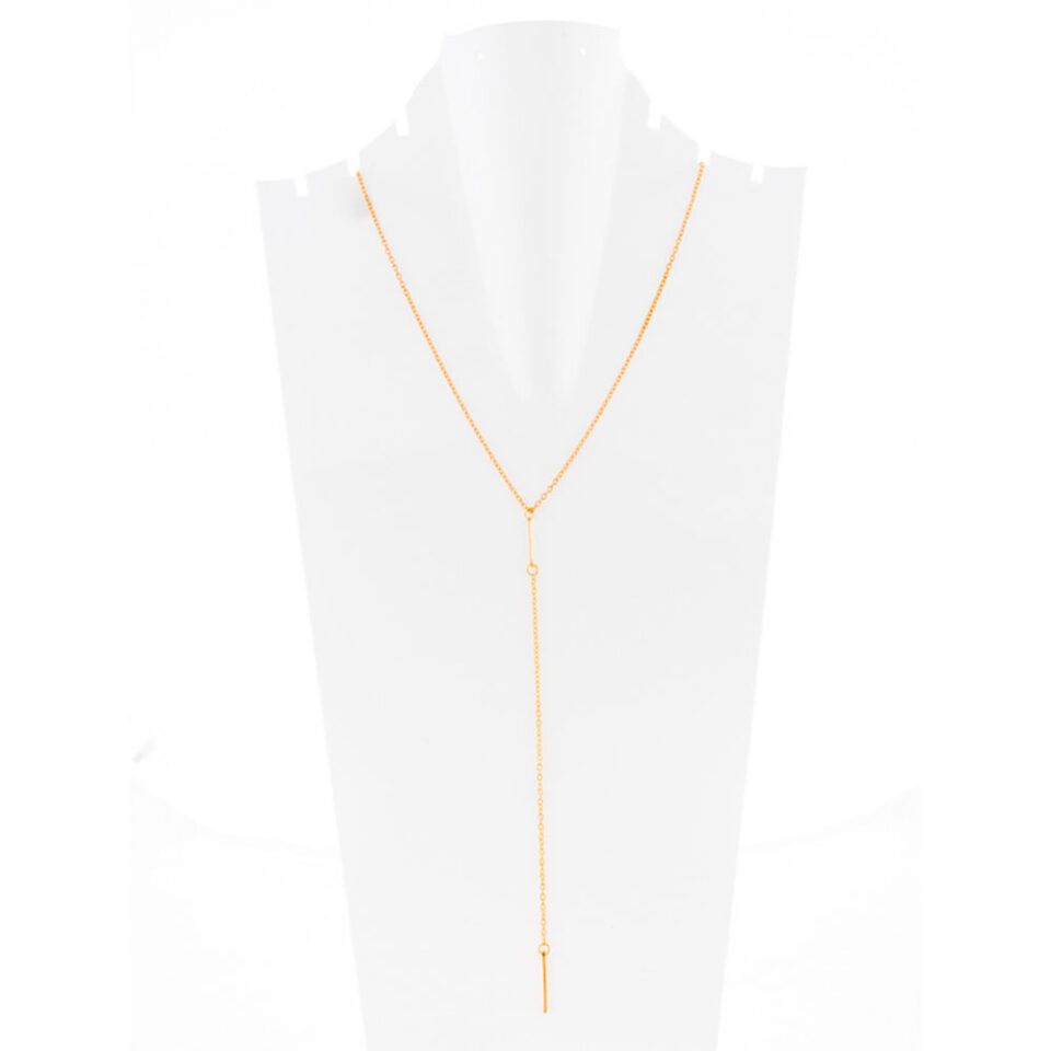 golden long chain office wear necklace