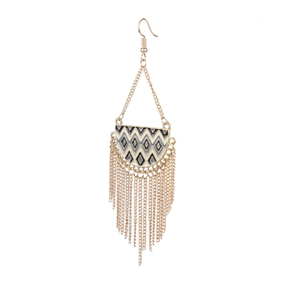 fashionable golden tassel earrings
