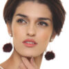 Pom-pom Fur Wine Earrings