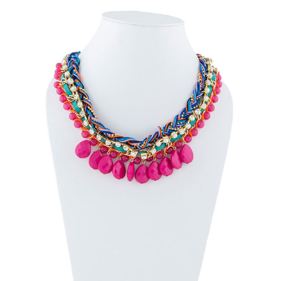 pink statement necklace