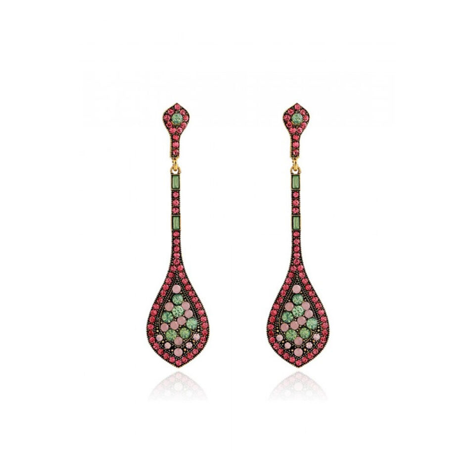 stone studded long earrings
