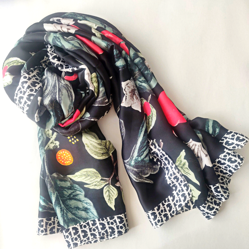 multi-black silk scarfs