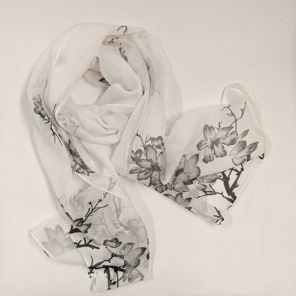 grey & white georgette scarfs